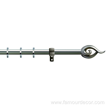 Torch shaped curtain rod